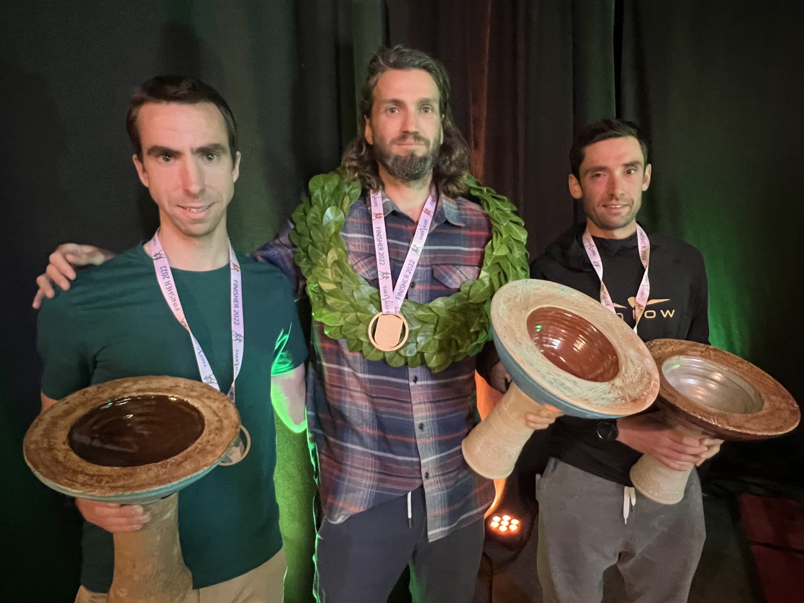3 premiers Hommes Tarn Valley Trail 2022 : 1. Renaud Doby ; 2. Julien Tarissan ; 3. Antoine Biard
